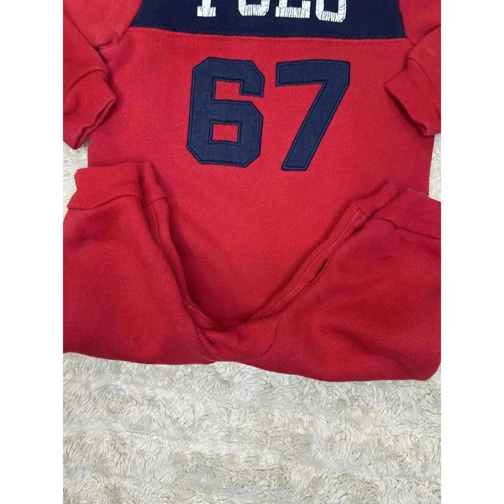 Ralph Lauren classic cotton red/navy blue colorblock one-piece Size 6M